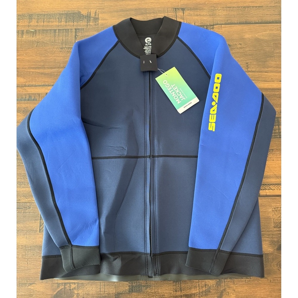 NWT Men's Sea-doo Size XL Neoprene Montego Jacket Navy Royal Blue Wetsuit Upper